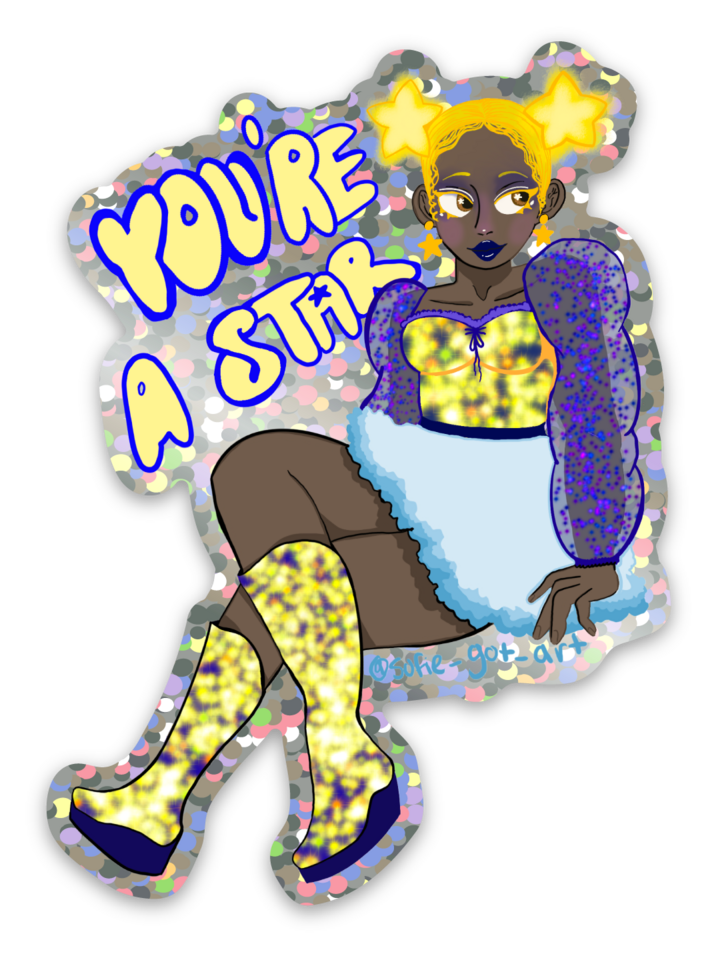 "You're a star!" (sticker)