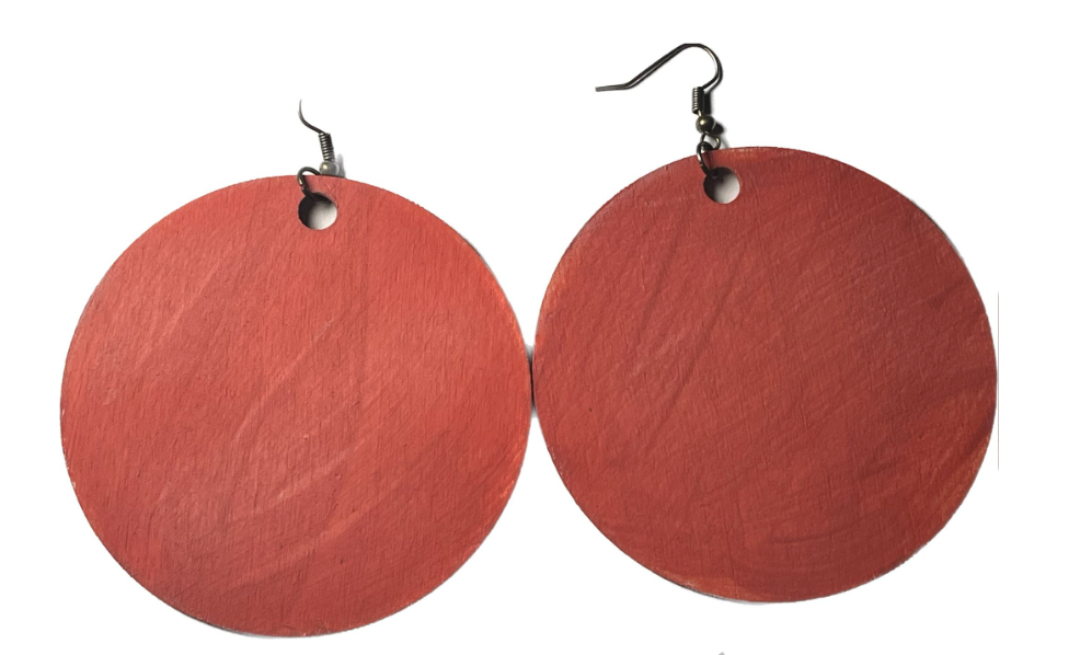 "red lines" (painting on earrings)