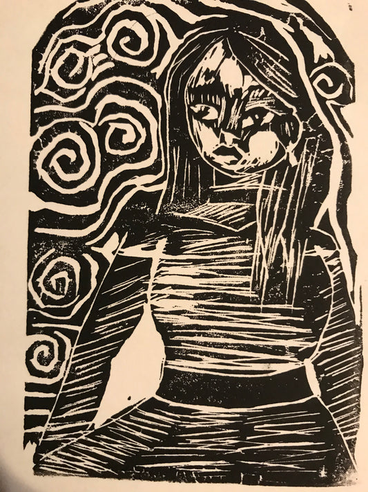 "Young Woman" (print on greeting card)